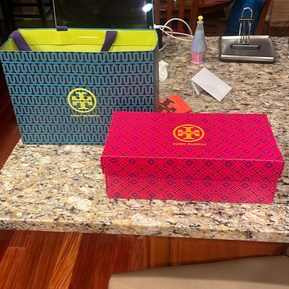 Authentic Tory Burch bag and shoe box combo